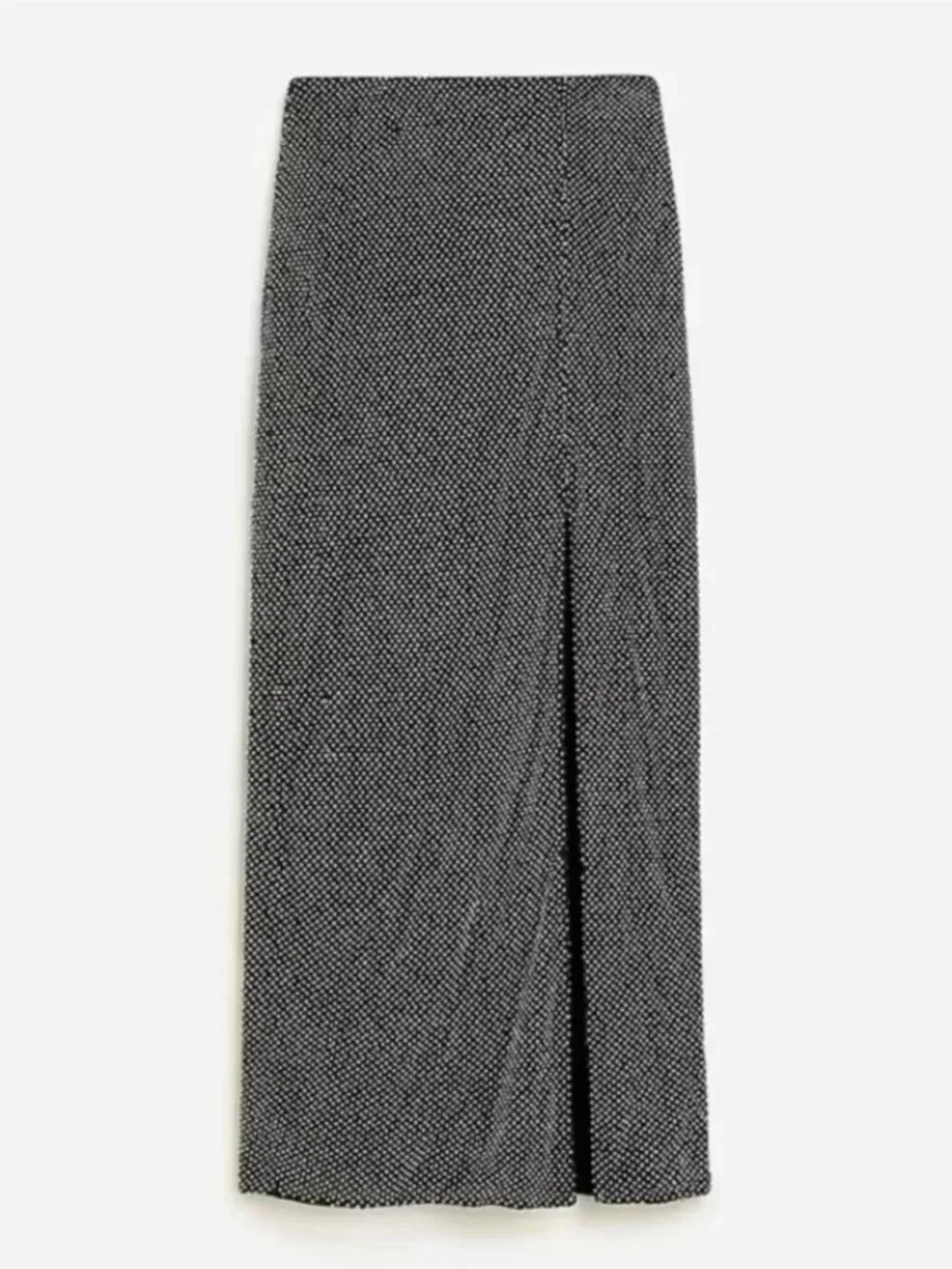 NWT J.Crew Collection Side-slit Rhinestone Maxi in Silver Black Skirt 16